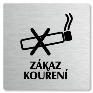 Zákaz kouření, 118x118mm, stříbrná, Nevada